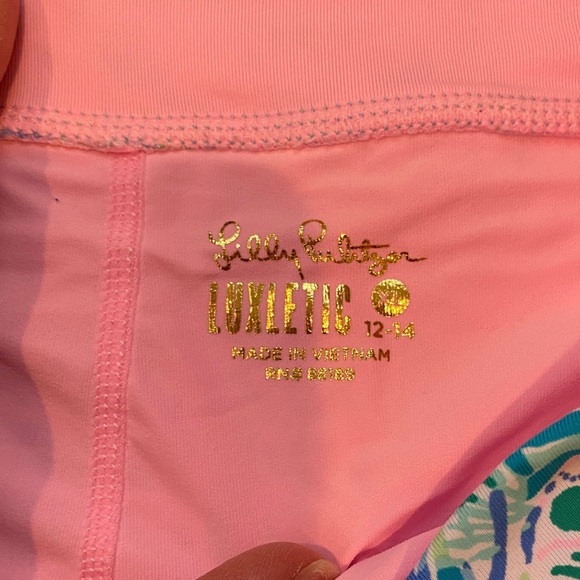 Lilly Pulitzer Kids Tropical Print Shorts - Blue and Pink - Picture 5 of 8